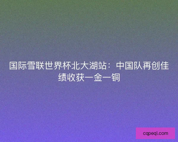 国际雪联世界杯北大湖站:中国队再创佳绩收获一金一铜 国际雪联世界杯北大湖站:中国队再创佳绩收获一金一铜